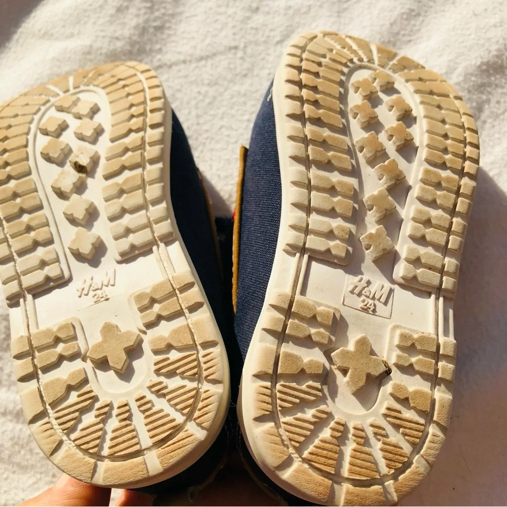 Kids Boat Shoes - Navy and Tan